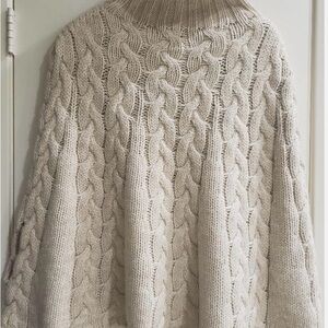 Cozy Cable Knit Turtleneck cape